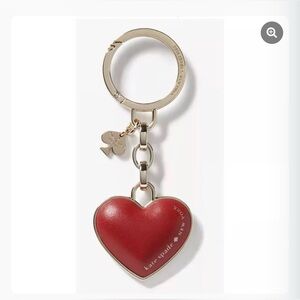 KATE SPADE,  SOLD OUT! RED LEATHER HEART BAG CHARM WITH GOLD HARDWARE
